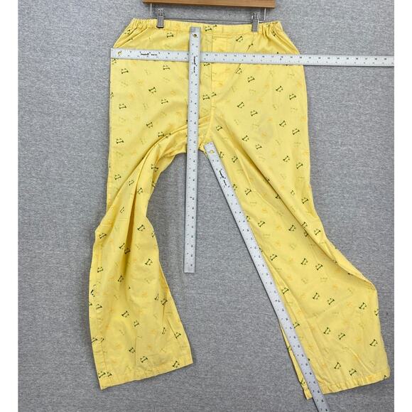 Vintage Intimate Classics Sleepwear Pants Womens Large Yellow Frogs Lounge PJ - Picture 8 of 12
